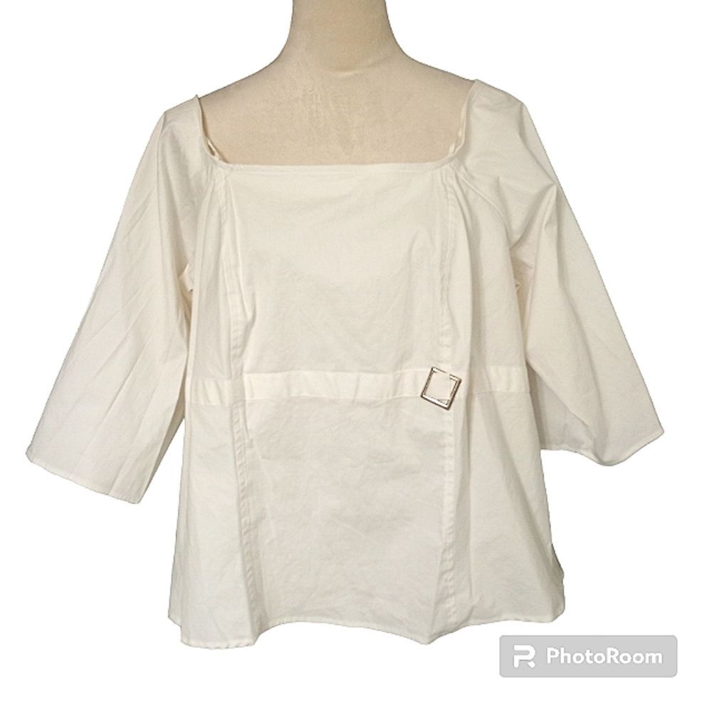 NWT Ashley Stewart Woman's On or Off The Shoulder Square Blouse Size 18